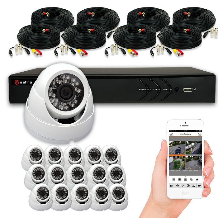 Pack de SISTEMA CCTV de 8-16 cámaras HD CASANDRA con grabador 1080pLite SAFIRE ZIRCON