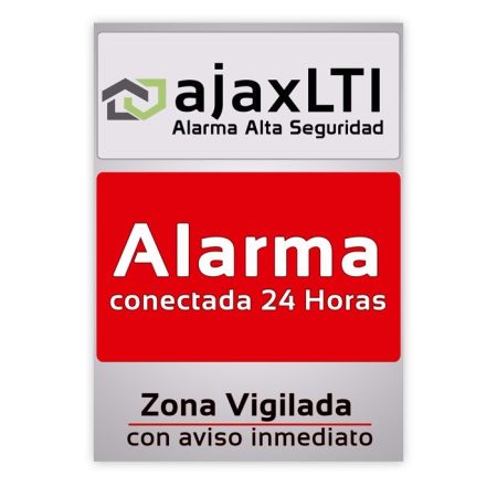 cartel disuasorio de sistema de alarma ajax