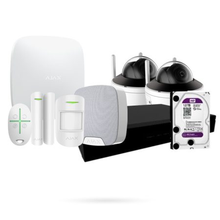 Kit de alarma AJAX sin Internet con cámara IP sin cuotas I AJ-HUB-RAT-W