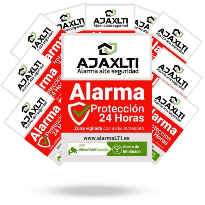 pack cartel alarma ajax vinilo