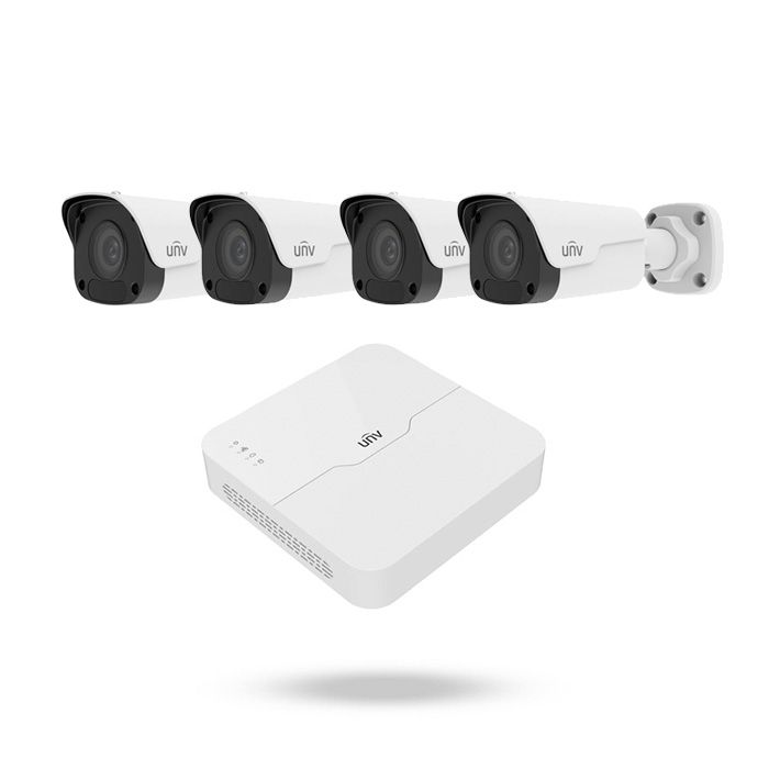 KIT 4 Cámaras de Vigilancia Wifi Exterior con Grabador - UNIVIEW KUV044BFW