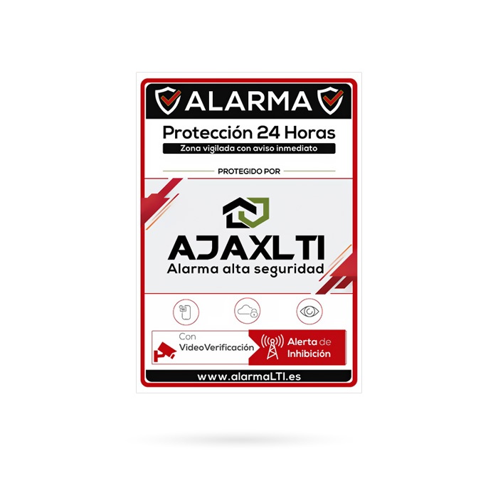 Cartel aviso de alarma AJAX PVC - La Tienda Inteligente