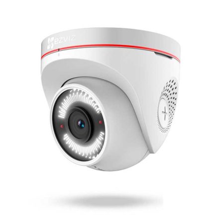 Cámara de vigilancia activada por sensor de movimiento con sirena y luces para defensa activa EZVIZ C4W