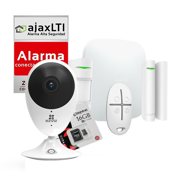 Kit Ajax de alarma antirrobo para casa con HUB 2 y cámara wifi