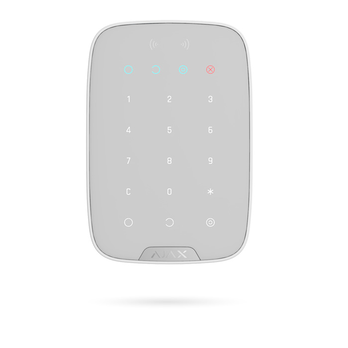 Teclado alarma con lector de tarjeta y llavero AJAX KEYPAD PLUS BLANCO