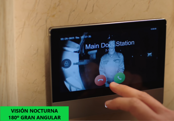 Videoportero 2 hilos IP HD con monitor táctil LCD de 7”