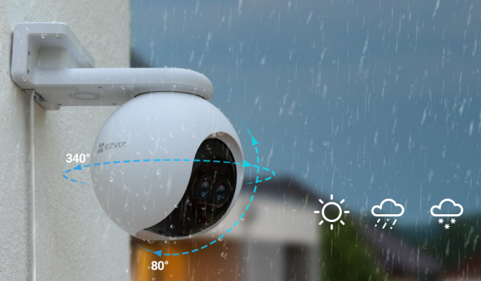 Cámara de vigilancia exterior 360 grados con zoom x8 EZVIZ C8PF