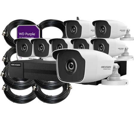 Kit 8 Cámaras HIKVISION 1080p CCTV con Grabador y Disco Duro