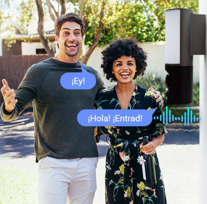 Lámpara con cámara con audio bidireccional