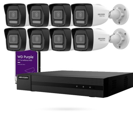 Kit de 8 Cámaras Hikvision IP PoE de exterior con grabador y disco duro 2 TB