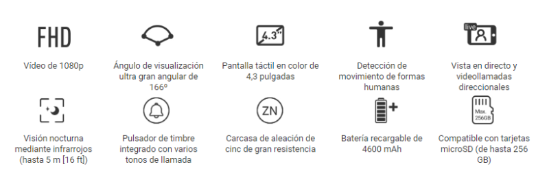 Mirilla Digital Wifi con Timbre EZVIZ DP2 - Cerradura Plus