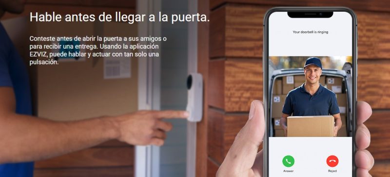 Videoportero WiFi con Timbre - Apertura de puerta y control