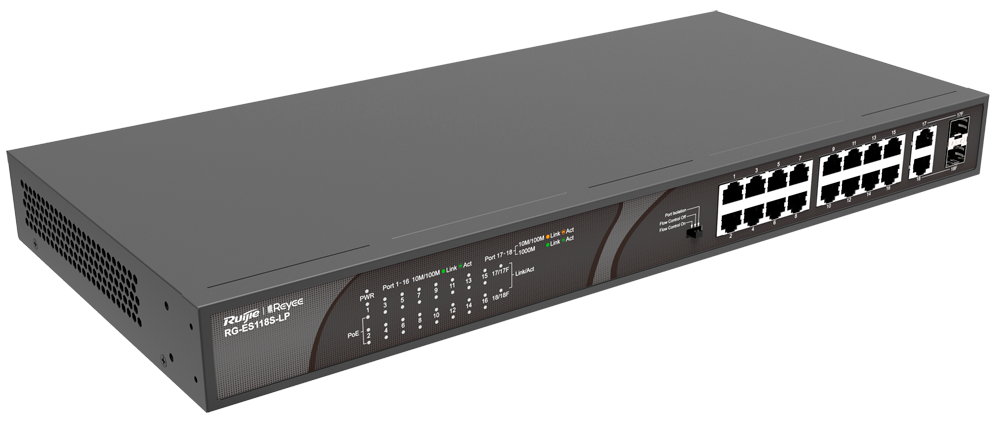 Switch 16 puertos Poe con Potencia PoE Total 120W