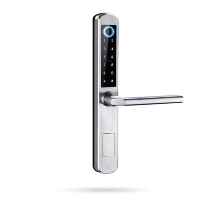 Manija Inteligente Acceso App Huella Tarjeta y Teclado ELVIA E1 Plata de IBINTEL