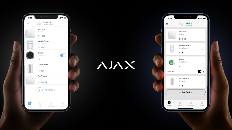 APP AJAX PARA VISUALIZAR CAMARAS Y ALARMAS