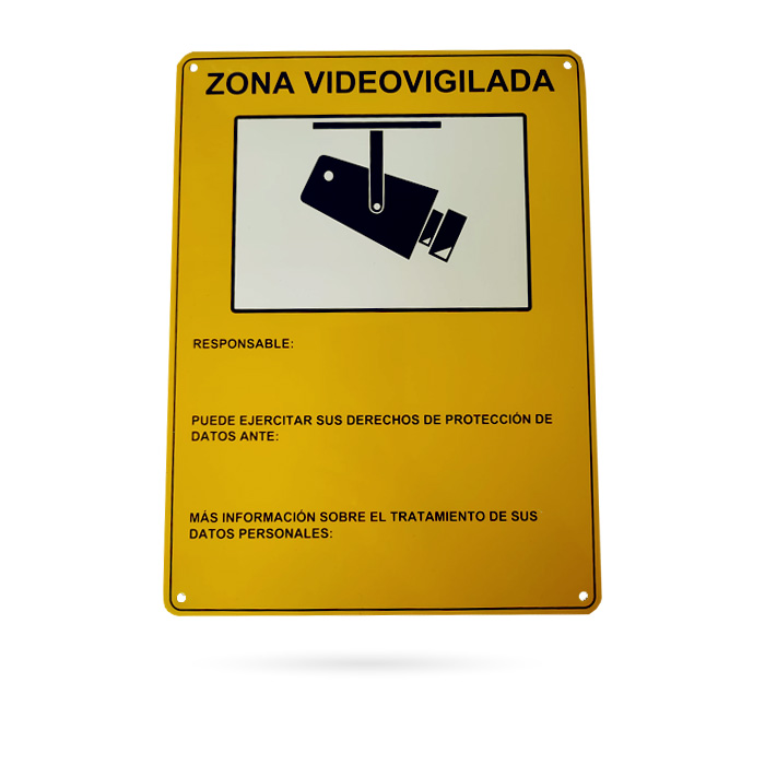 Cartel de atención zona videovigilada.