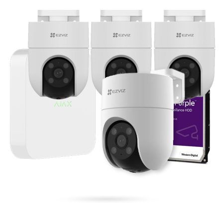 Kit Cámaras de Vigilancia Exterior WiFi con 4 EZVIZ H8C Panorámicas + NVR Ajax + Disco Duro 1Tb