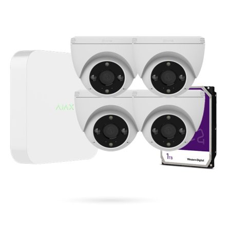 Kit Cámaras de seguridad WiFi con 4 Domos EZVIZ H4 2K + NVR Ajax + Disco Duro 1Tb