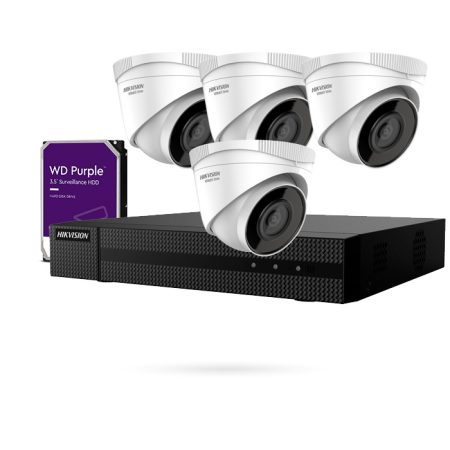 Kit de Vigilancia 4 Cámaras 4K IP PoE con Grabador y Disco Duro 1 TB