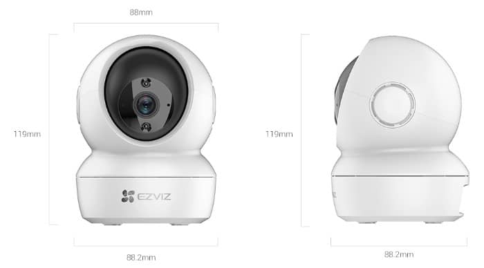 Dimensiones reducidas de la Ezviz H6C PRO