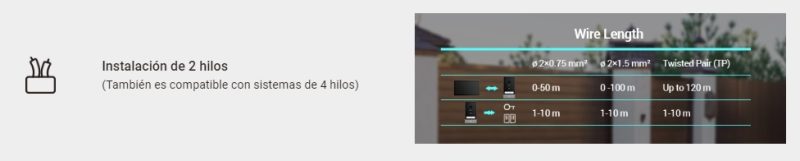 Imagen de videoportero Ezviz compatible con instalación de dos hilos
