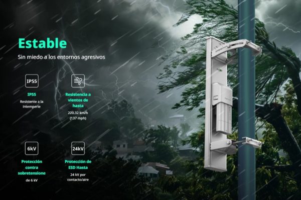 No importa si llueve, hace viento o hay polvo en el ambiente, esta antena mantendrá una operación óptima
