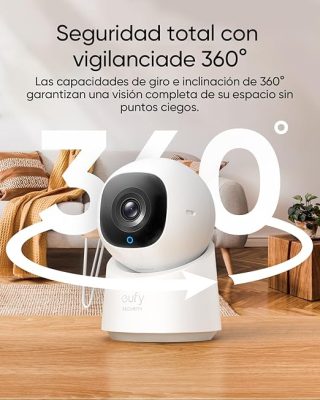  Diseñada para interior, cuenta con un ángulo de 100° y un sistema de giro e inclinación de 360 grados