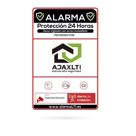 Mini Cartel de Alarma AJAX en Aluminio Lacado 12x9cm