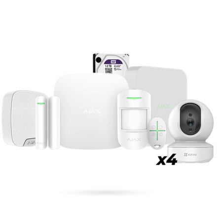 Alarma para Piso con Sensores + Sirena + Grabador + 4 Cámaras AJAK KIT GUARDIAN PRO