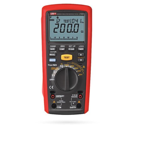 Medidor de Aislamiento UNI-T UT505B Voltaje 600V Temperatura Memoria y LCD 6000