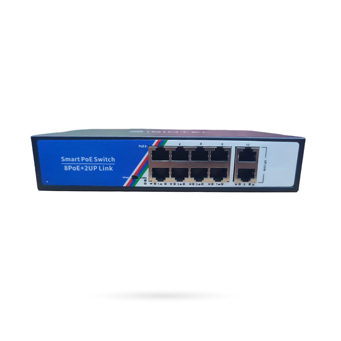 Switch IBINTEL 8 Puertos PoE 10/100Mbps + 2 Puertos Uplink 78W PoE Plug & Play - Imagen 2