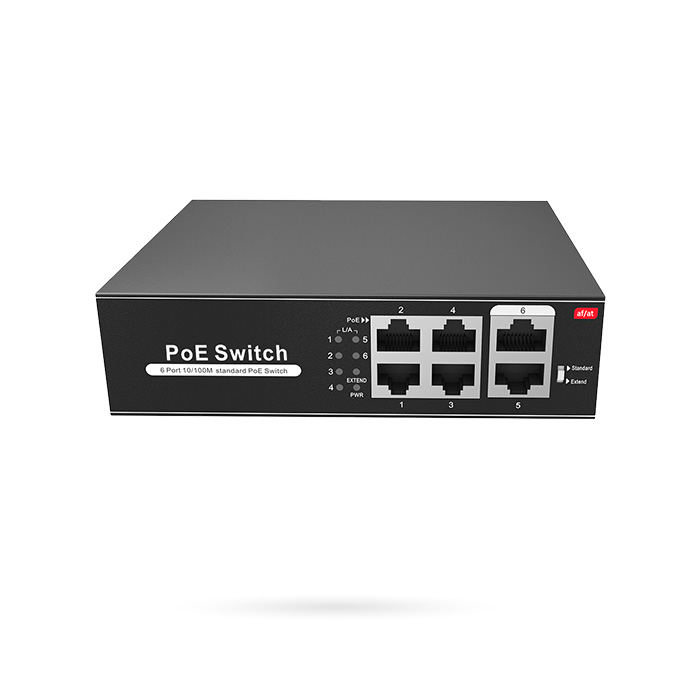 Switch 4 Puertos Poe Plus 65W 2 Uplink Modo CCTV 250 Metros Instalación Fácil Ideal Para Cámaras IP - Imagen 2