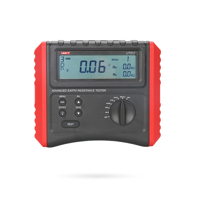 Medidor de Resistencia a Tierra UNI-T UT572 Pantalla LCD Retroiluminada 2 3 4 Hilos 40kΩ Doble Aislamiento Almacenamiento de Datos CAT III 600V - Imagen 2