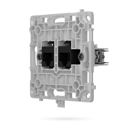 AJAX OUTLETCORE LAN NEGRO Enchufe Ethernet Doble Alta Velocidad CAT6 CAT5E