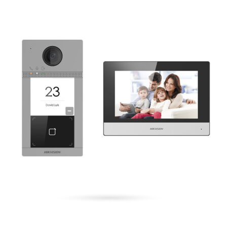 Kit Videoportero HIKVISION IP ATLAS WiFi Monitor Tactil 7" Lector Tarjetas Doble Relé PoE