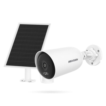Cámara de Vigilancia Exterior con Placa Solar 4G IP 4MP Panel 8W + Batería Visión Nocturna Híbrida 30m IA Ranura MicroSD HIKVISION PRO MITA